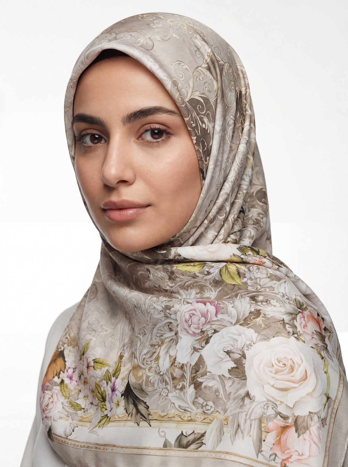 Sahara Bloom Satin Scarf Mubaraka Hijab