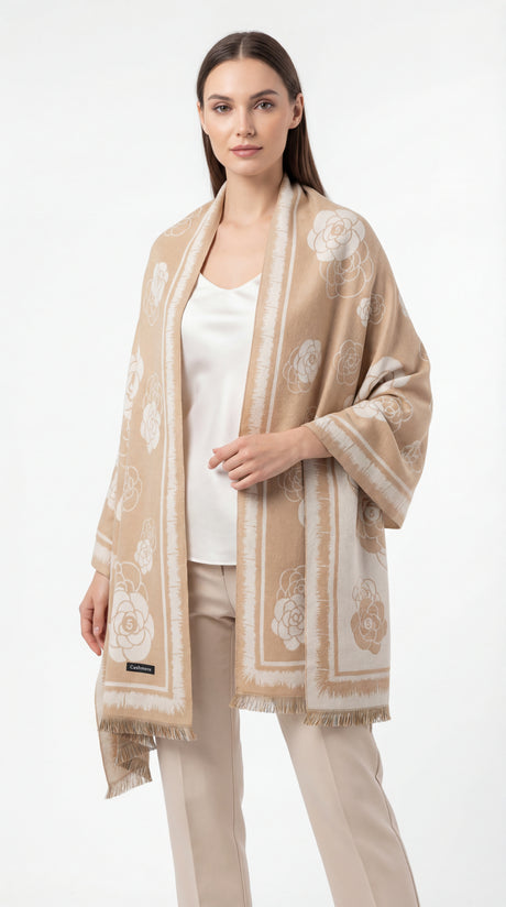 Celeste Floral™ Cashmere Shawl - Mubaraka Hijab