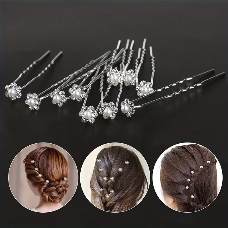 Pearl Floral Bridal Hair Pin Mubaraka Hijab