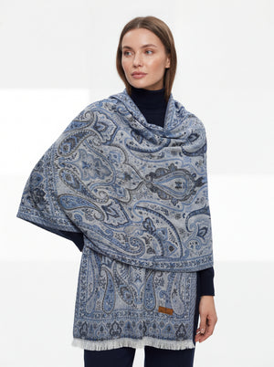 AYLA™ Sky Paisley Shawl Mubaraka Hijab
