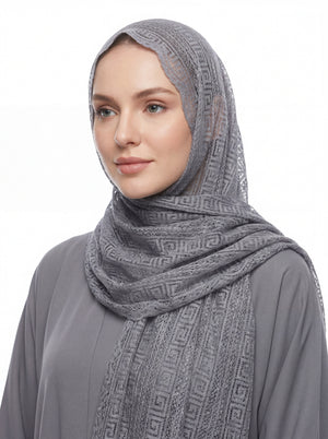 Lace Block Design Hijab Mubaraka Hijab