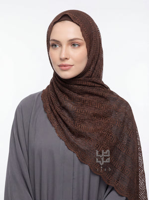 Lace Block Design Hijab Mubaraka Hijab