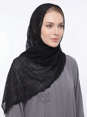 Lace Block Design Hijab Mubaraka Hijab