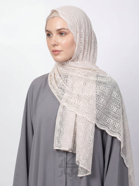 Lace Block Design Hijab Mubaraka Hijab