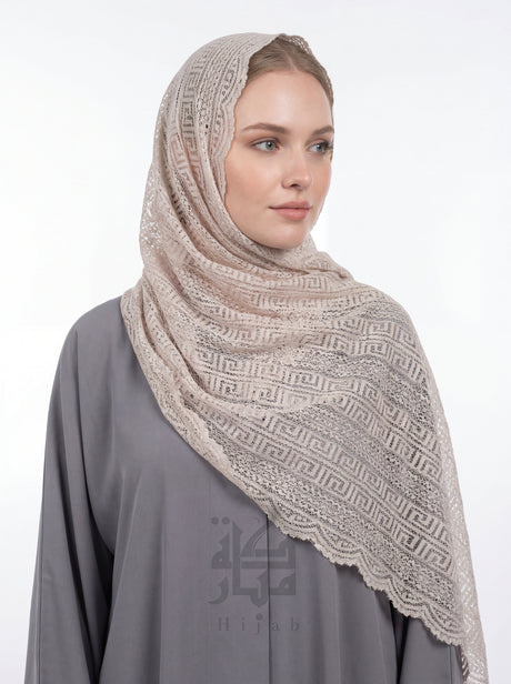 Lace Block Design Hijab Mubaraka Hijab