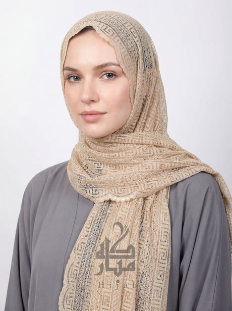 Lace Block Design Hijab Mubaraka Hijab