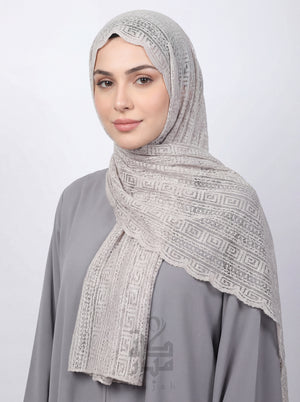 Lace Block Design Hijab Mubaraka Hijab