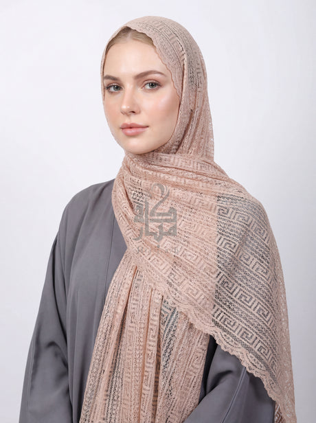Lace Block Design Hijab Mubaraka Hijab