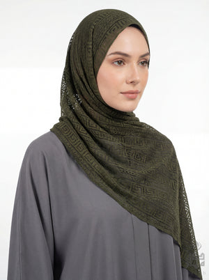 Lace Block Design Hijab Mubaraka Hijab