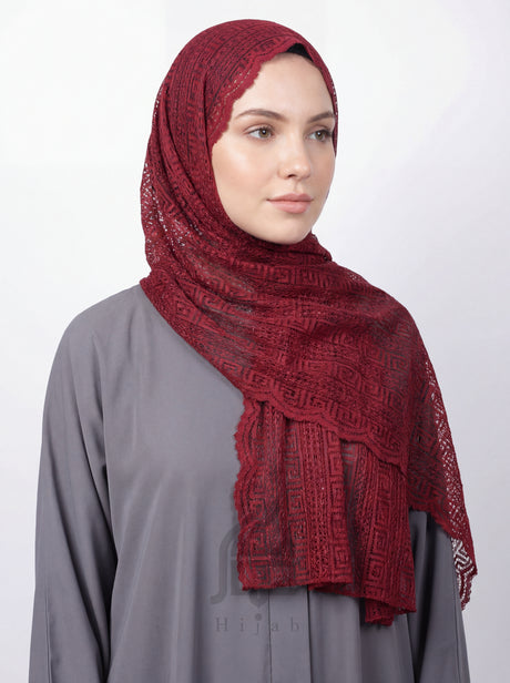 Lace Block Design Hijab Mubaraka Hijab