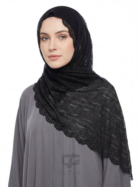 Lace Wave Design Hijab Mubaraka Hijab
