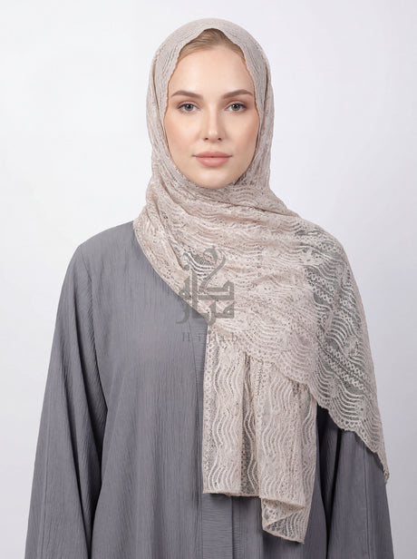 Lace Wave Design Hijab Mubaraka Hijab