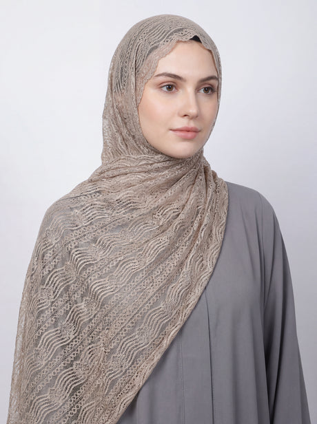 Lace Wave Design Hijab Mubaraka Hijab