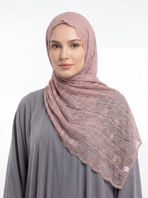 Lace Wave Design Hijab Mubaraka Hijab