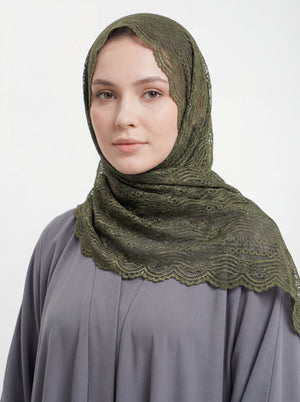 Lace Wave Design Hijab Mubaraka Hijab