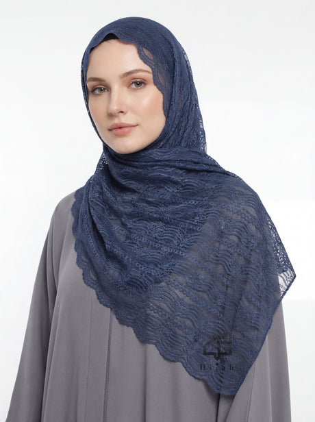 Lace Wave Design Hijab Mubaraka Hijab