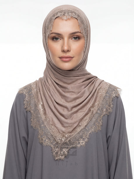 Cotton Lace Hijab Mubaraka Hijab