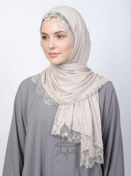 Cotton Lace Hijab Mubaraka Hijab