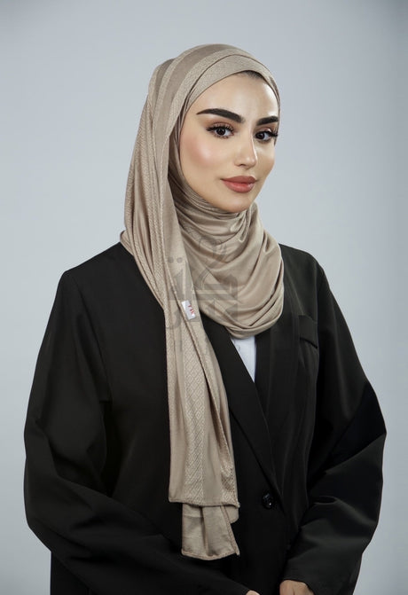 Jacquard Block Printed Hijab - Mubaraka Hijab