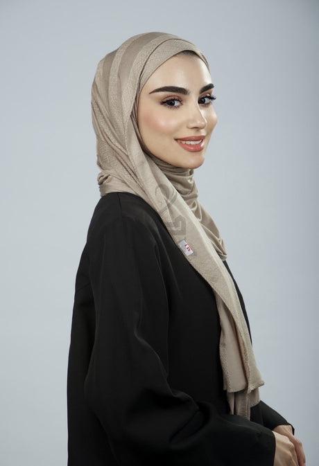 Jacquard Block Printed Hijab - Mubaraka Hijab