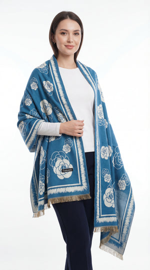 Celeste Floral™ Cashmere Shawl - Mubaraka Hijab
